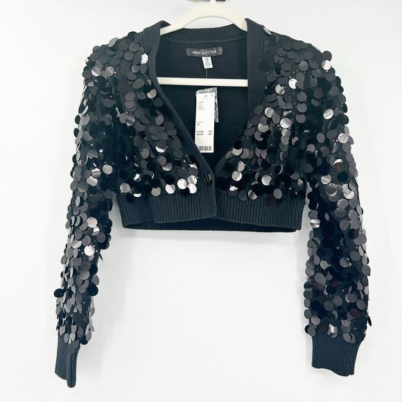 NWT Urban Outfitters UO Womens Disco Party Iris Sequin Crop Cardigan Sweater XS - Picture 4 of 9